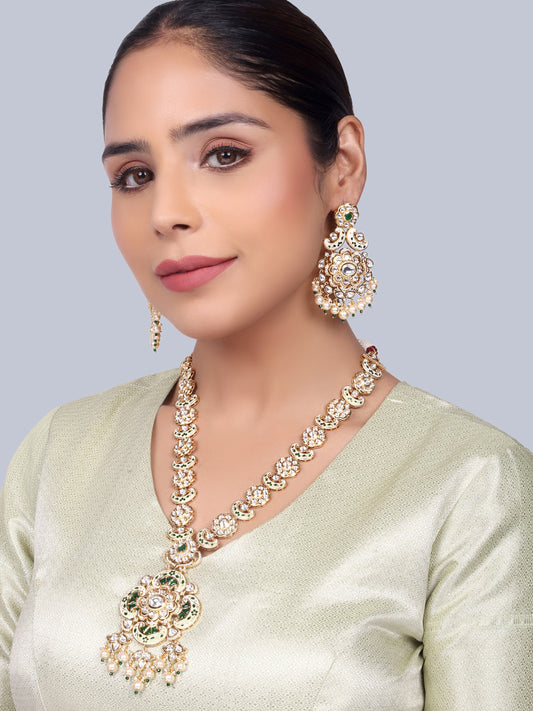 Pankhuri Bridal Meenakari Designer Necklace Set (Green)
