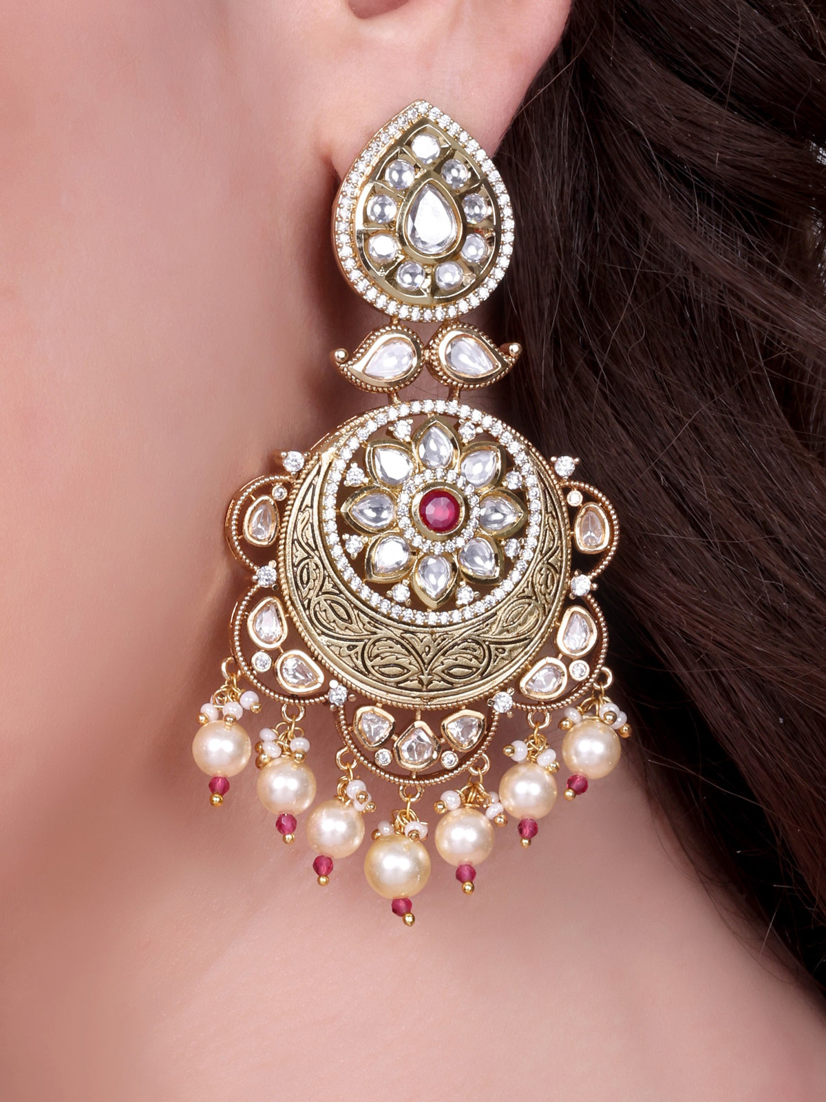 Lavanya Kundan Bridal Designer Necklace Set (Ruby)