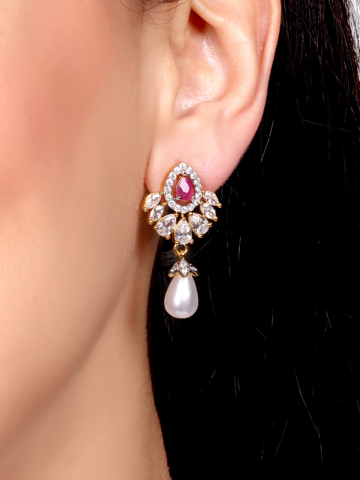 Navya Ruby Designer Pearl NecklaceSet