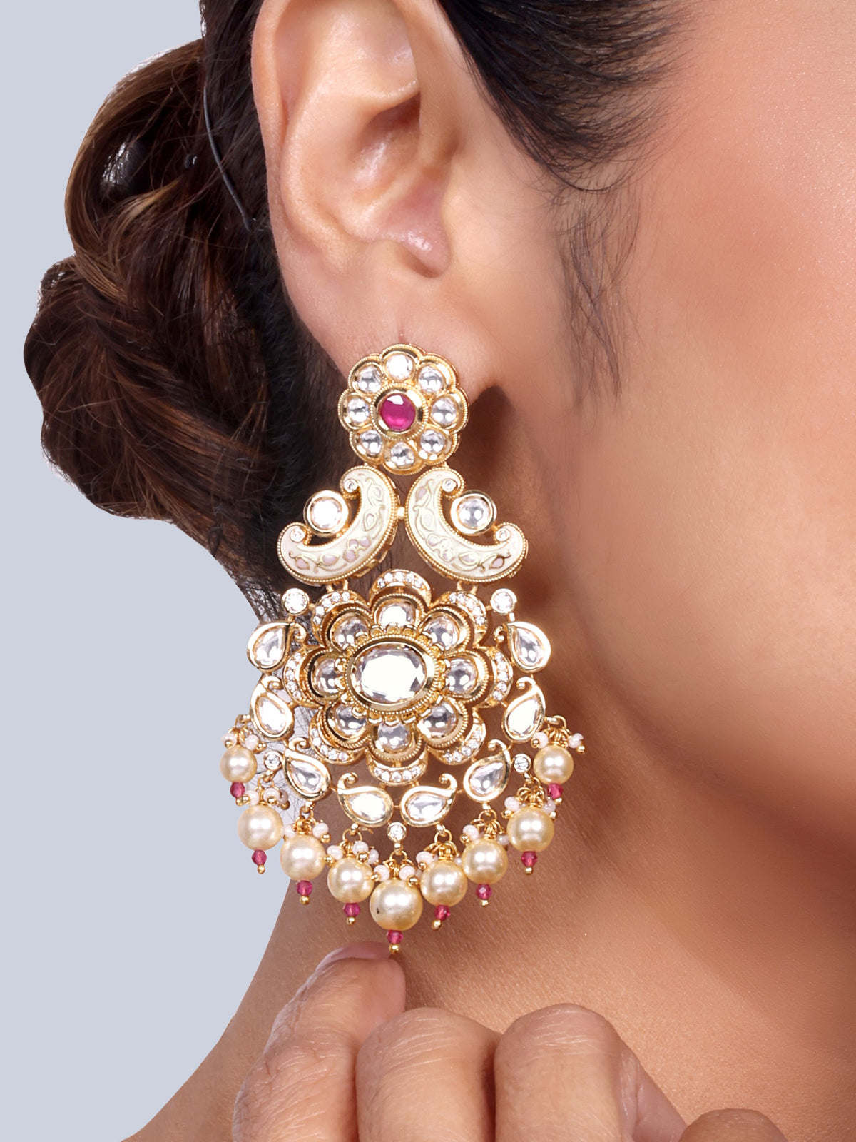 Pankhuri Bridal Meenakari Designer Necklace Set (Ruby)