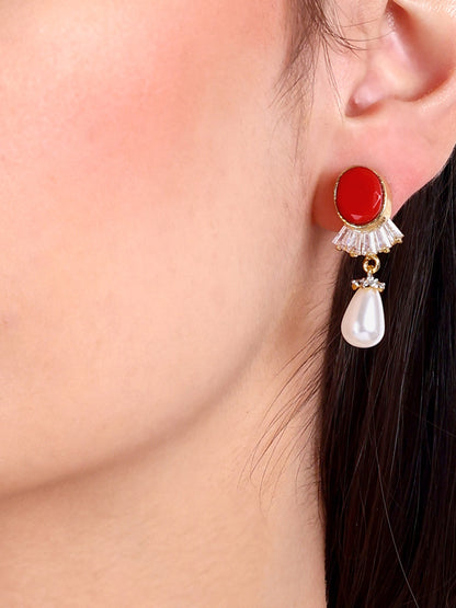 Maira Coral Designer Pearl Necklace Set
