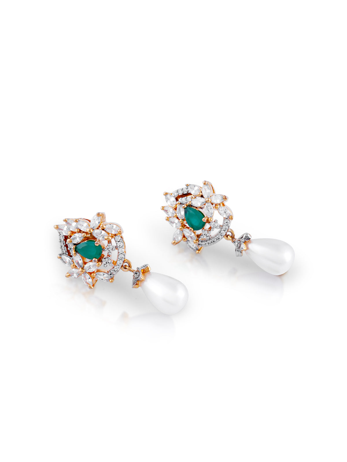 Aura Pearl Emerald Pendant Set