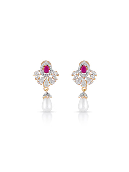 Lyra Pearl Ruby Pendant Set