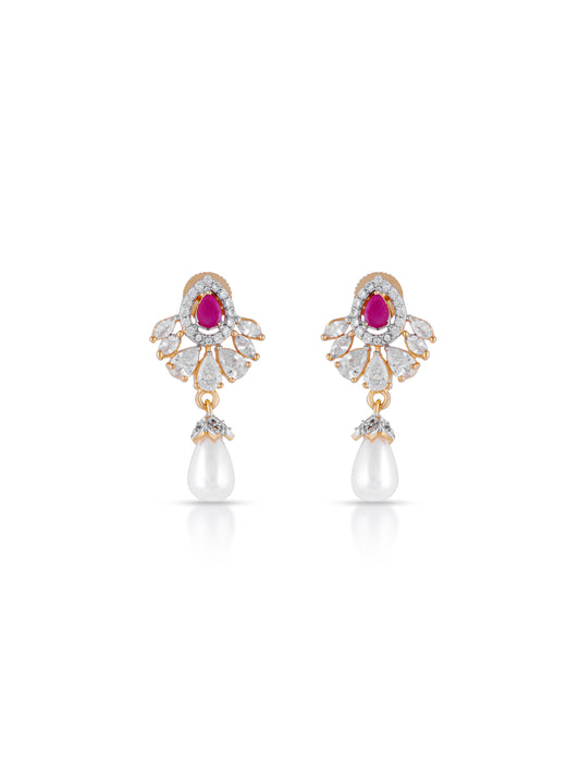 Lyra Pearl Ruby Pendant Set