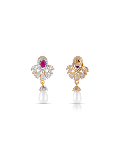Lyra Pearl Ruby Pendant Set