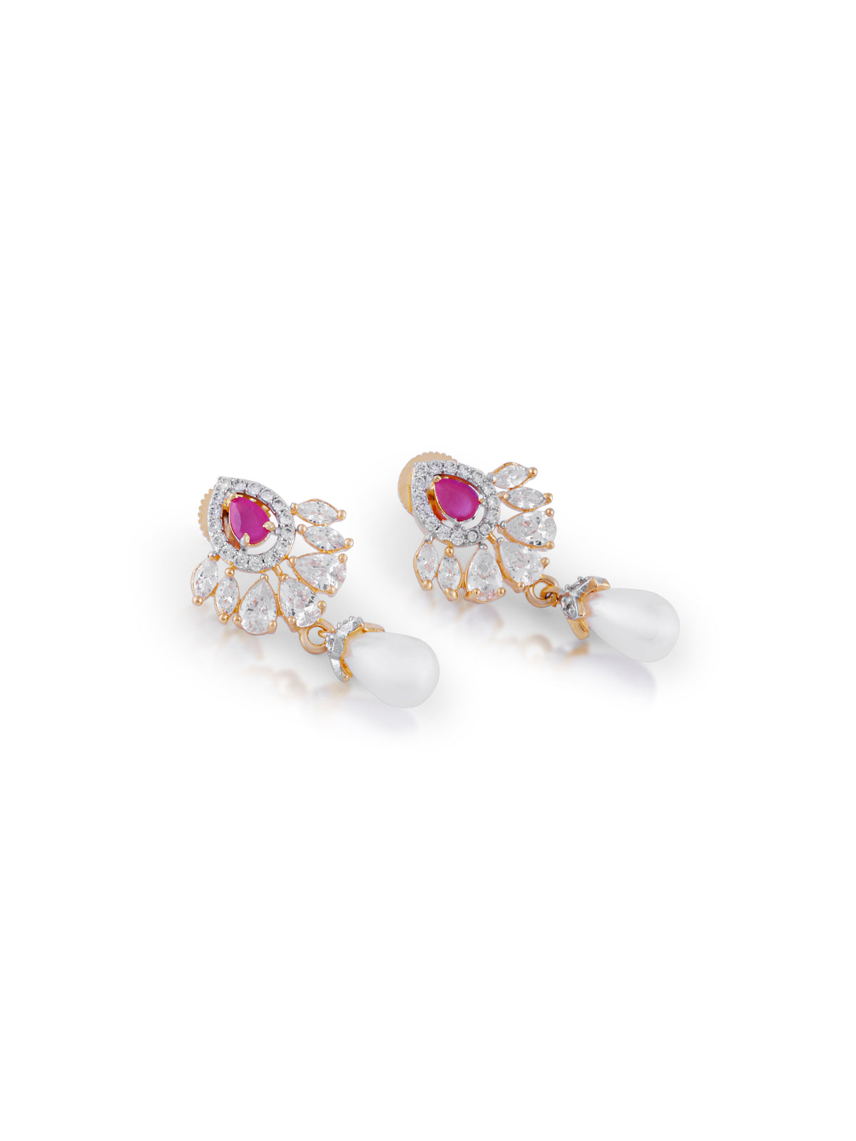 Lyra Pearl Ruby Pendant Set