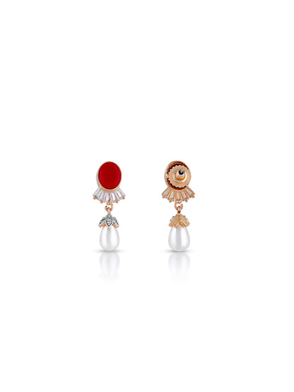 Elara Pearl Coral Pendant Set