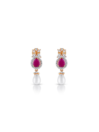 Royal Crimson Pearl Pendant Set