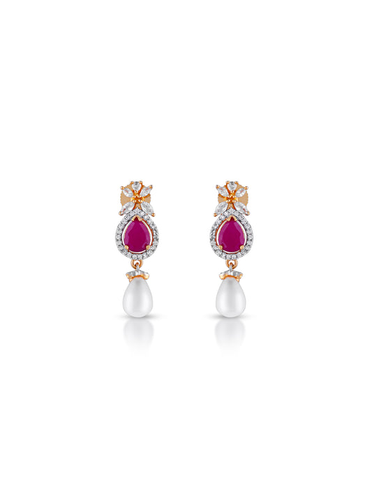 Royal Crimson Pearl Pendant Set