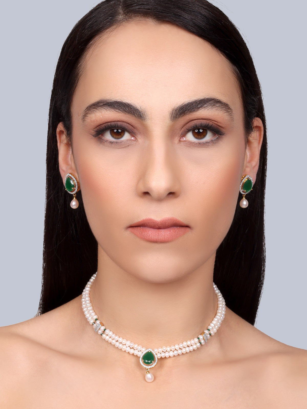 Thalia Designer Pearl Necklace Set