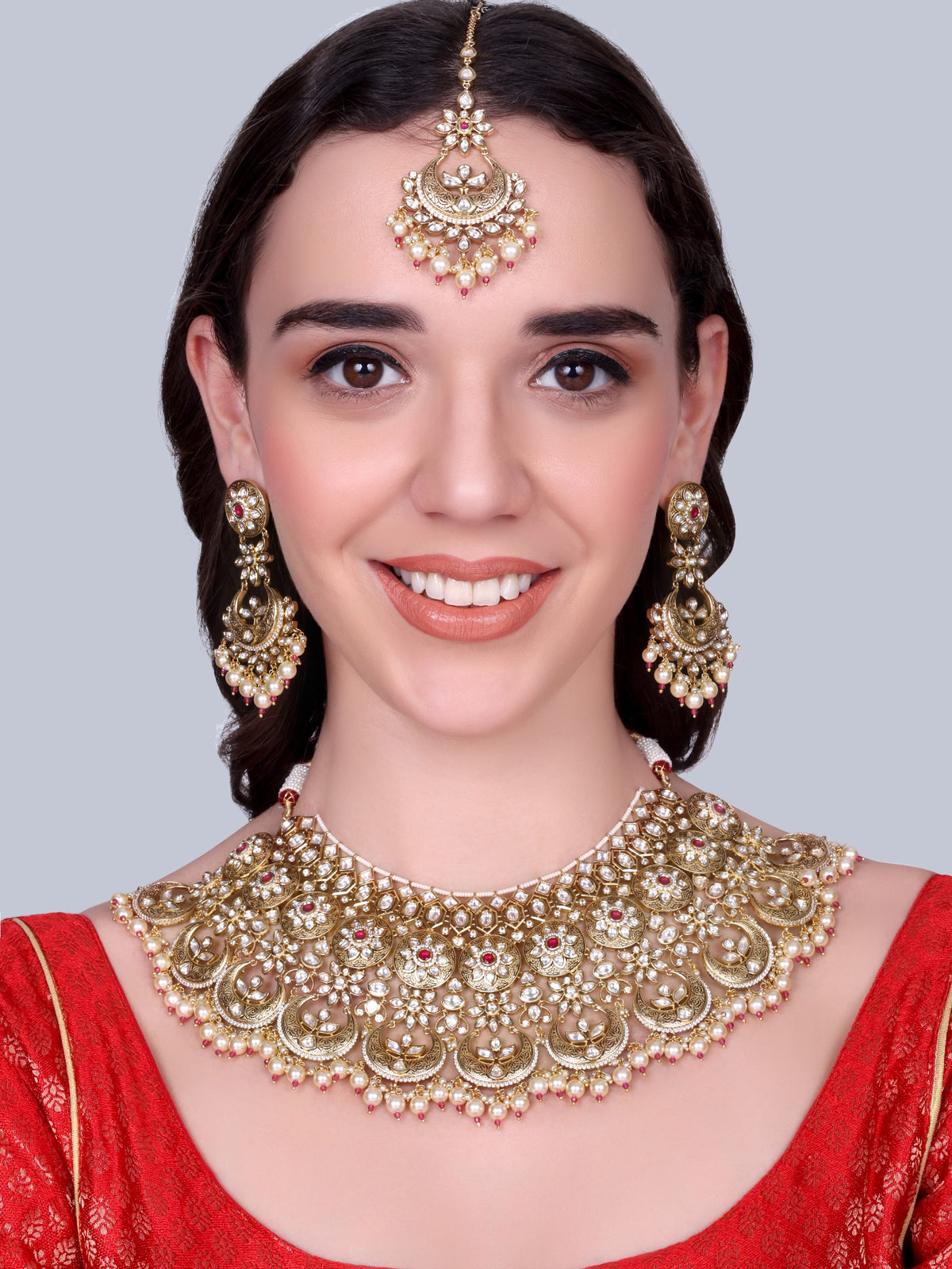Mangalya Bridal Polki Choker Set (Ruby)