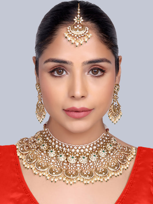 Mangalya Bridal Polki Choker Set (Green)