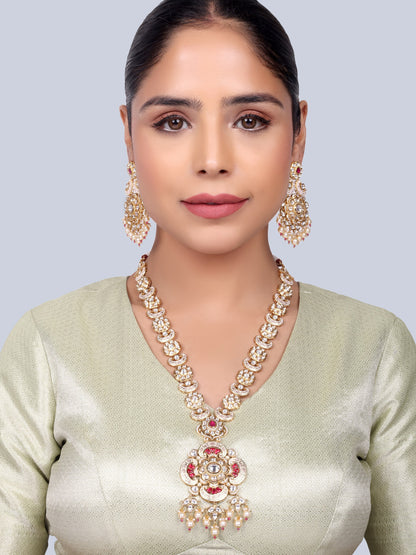 Pankhuri Bridal Meenakari Designer Necklace Set (Ruby)