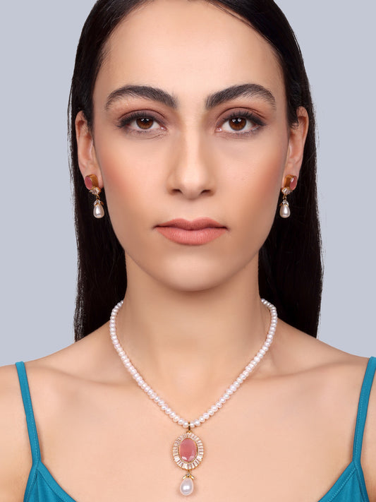 Roselle Designer Pearl Necklace Set
