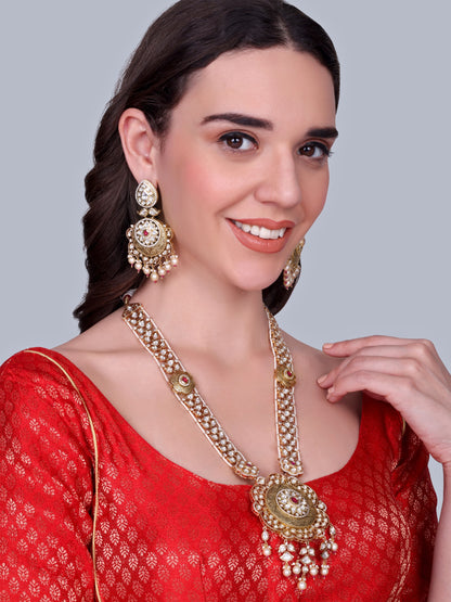Lavanya Kundan Bridal Designer Necklace Set (Ruby)