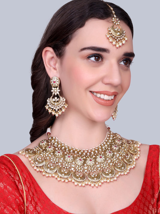 Mangalya Bridal Polki Choker Set (Ruby)