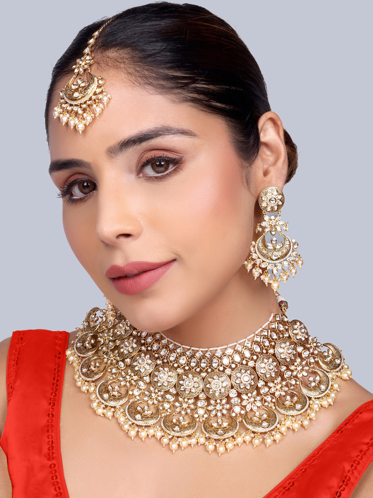 Mangalya Bridal Polki Choker Set (White)