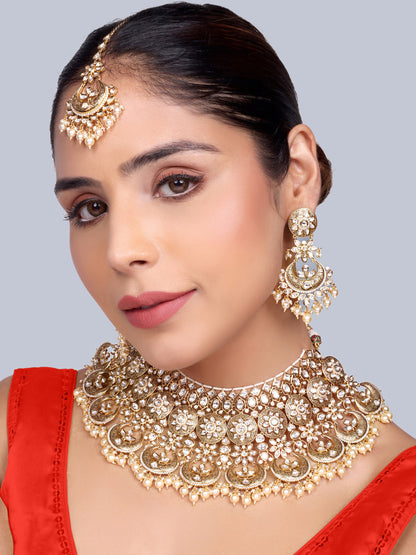 Mangalya Bridal Polki Choker Set (White)