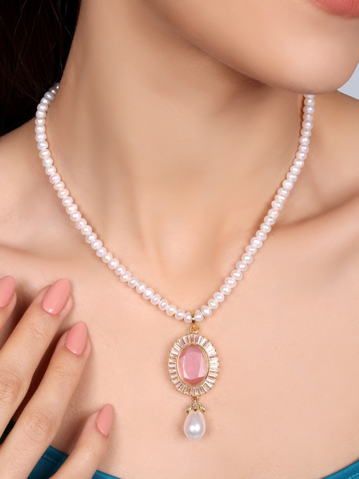 Roselle Designer Pearl Necklace Set