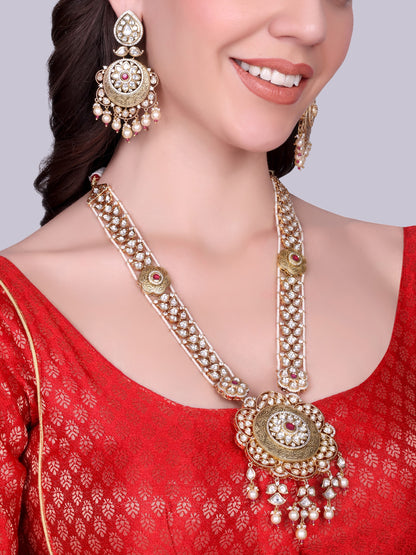 Lavanya Kundan Bridal Designer Necklace Set (Ruby)