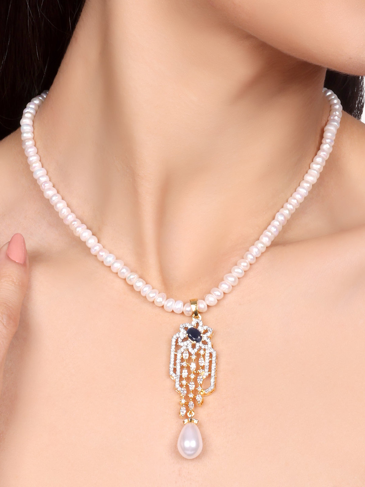 Sapphira Designer Pearl Necklace Set