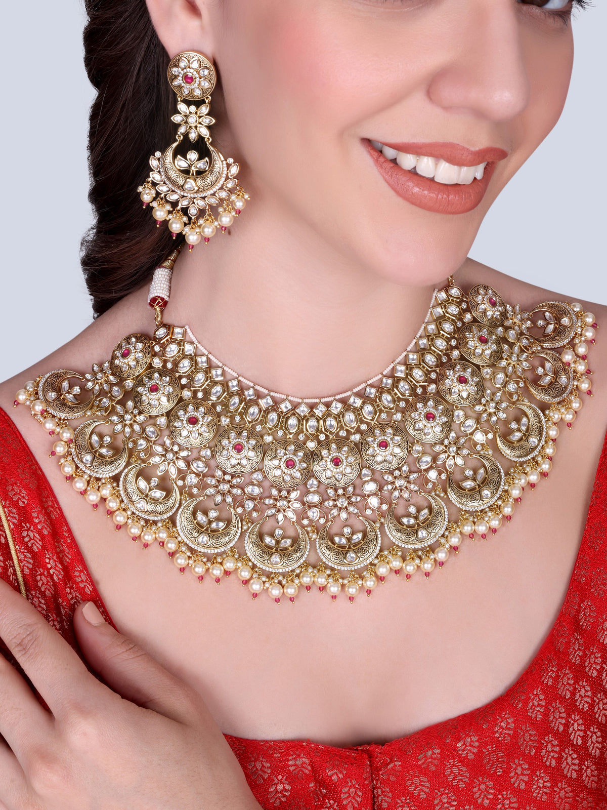 Mangalya Bridal Polki Choker Set (Ruby)