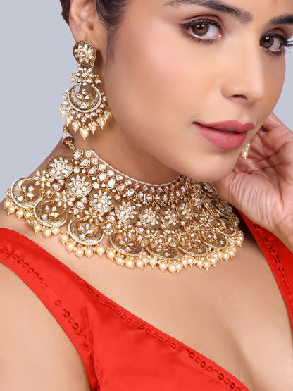 Mangalya Bridal Polki Choker Set (White)