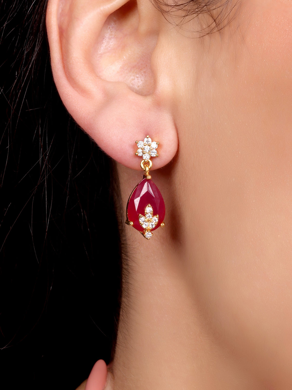 Garnet Designer Pearl Necklace Set
