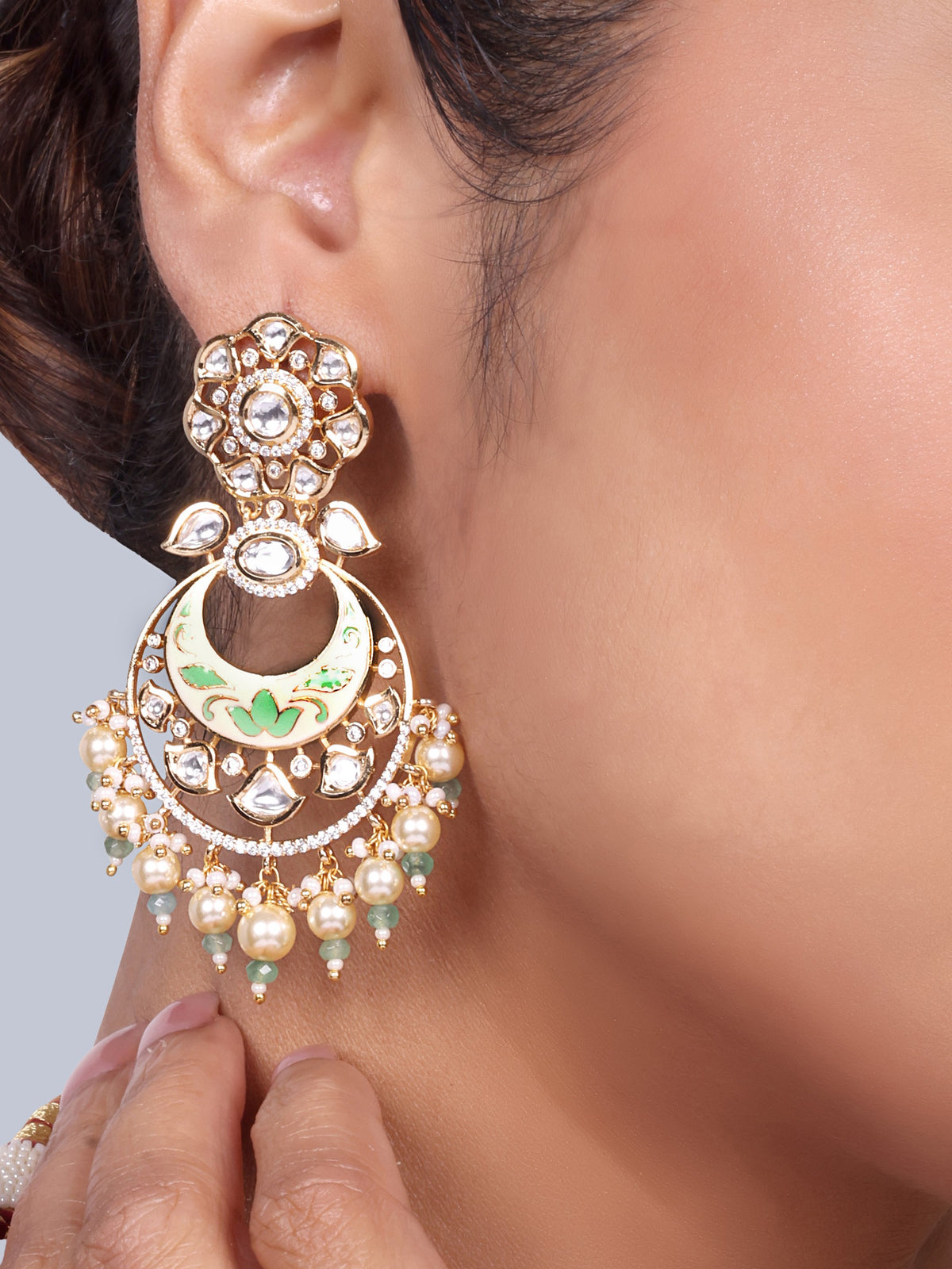 Chandani Bridal Polki Choker Set (Mint)